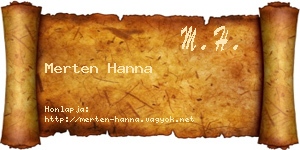 Merten Hanna névjegykártya